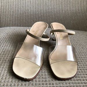 Chanel Women's Clear Top Slip On Sandals
